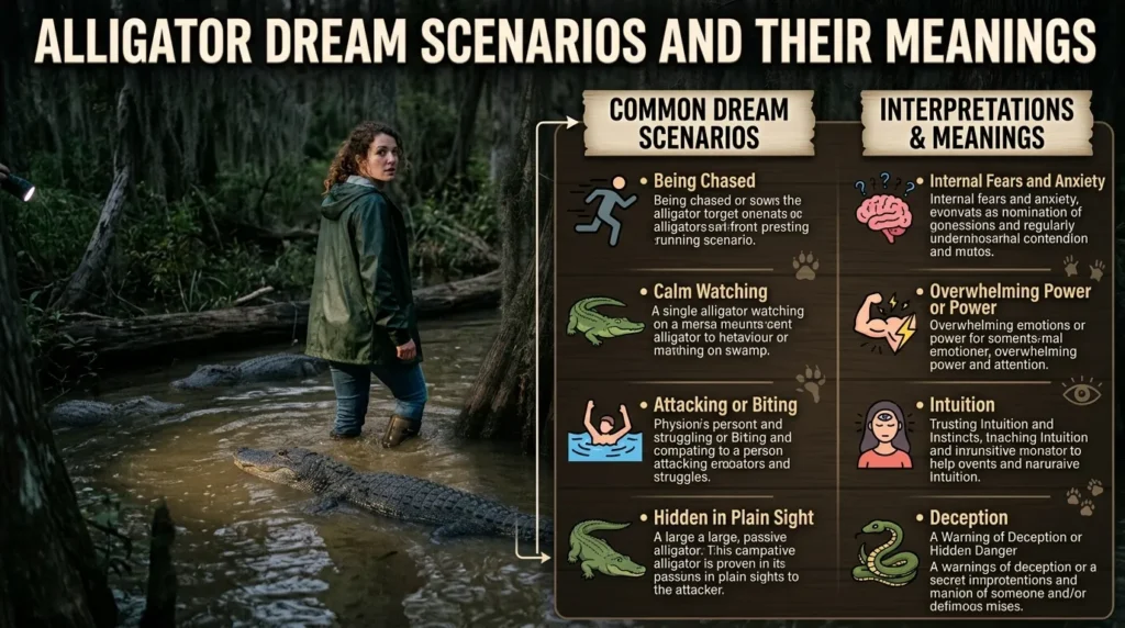 Common Alligator Dream Scenarios and Their Meanings