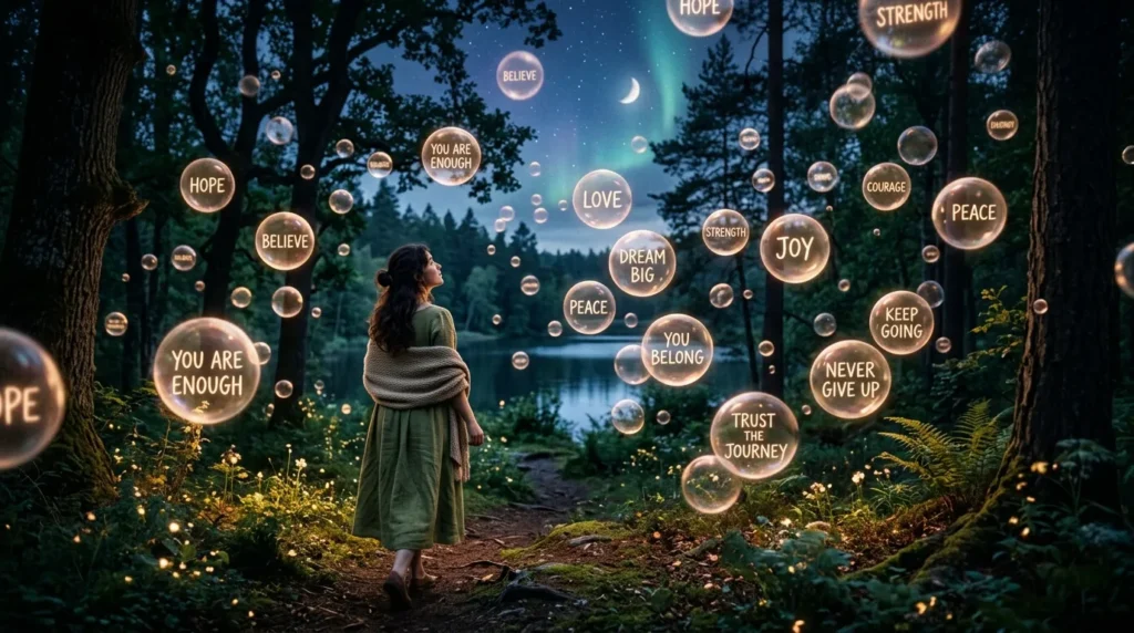 Positive Messages Hidden in Floating Dreams