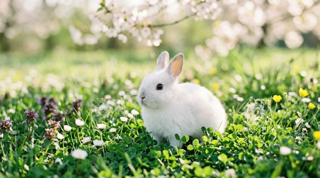 White Bunny as a Symbol of New Beginnings